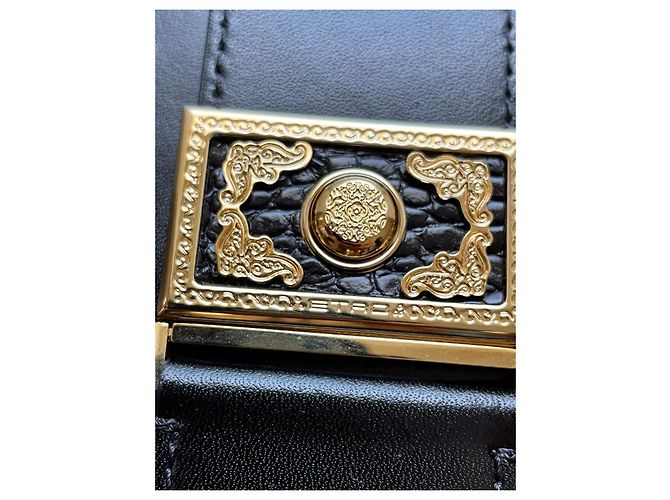 Borsa Etro in pelle di vitello nera e camoscio Nero - vista 6