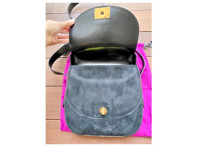 Borsa Etro in pelle di vitello nera e camoscio Nero - vista 8