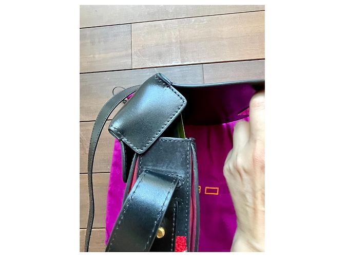 Borsa Etro in pelle di vitello nera e camoscio Nero - vista 9