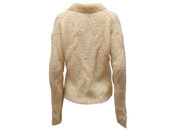 Autre Marque Acne Studios Pullover mit Zopfmuster aus cremefarbenem Acryl - Ansicht 3