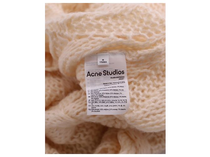 Autre Marque Acne Studios Pullover mit Zopfmuster aus cremefarbenem Acryl - Ansicht 4