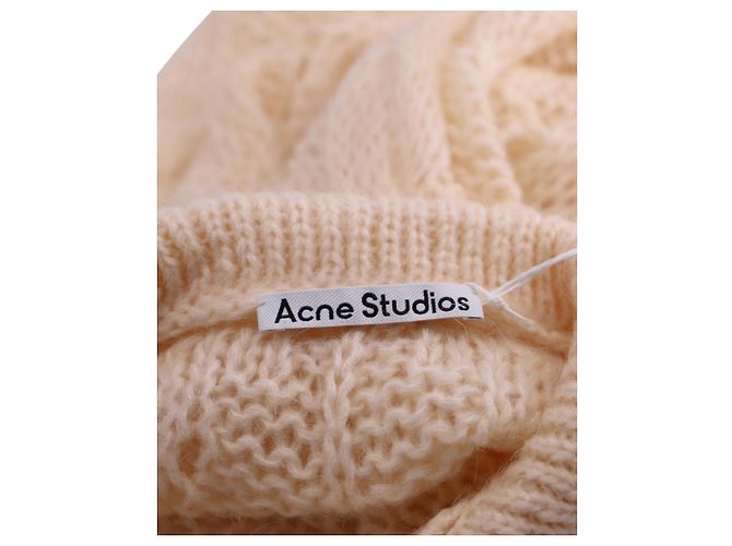 Autre Marque Acne Studios Pullover mit Zopfmuster aus cremefarbenem Acryl - Ansicht 5
