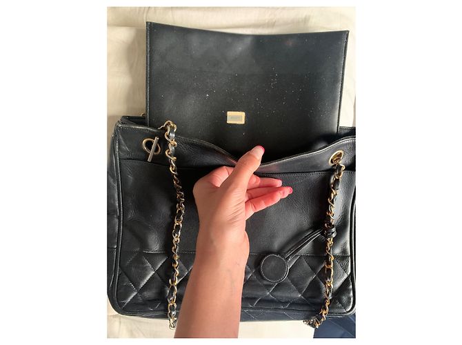Borsa a spalla Chanel in pelle nera Nero - vista 11