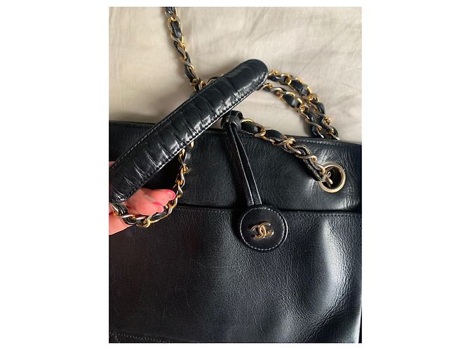 Borsa a spalla Chanel in pelle nera Nero - vista 12