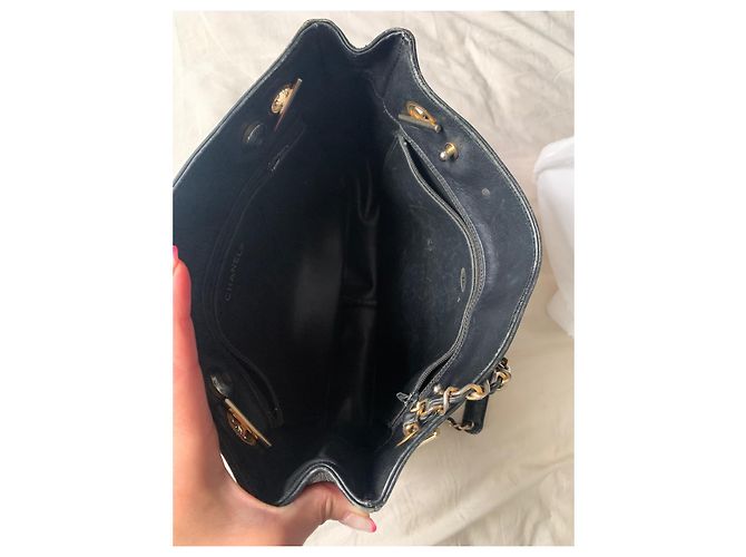 Borsa a spalla Chanel in pelle nera Nero - vista 4