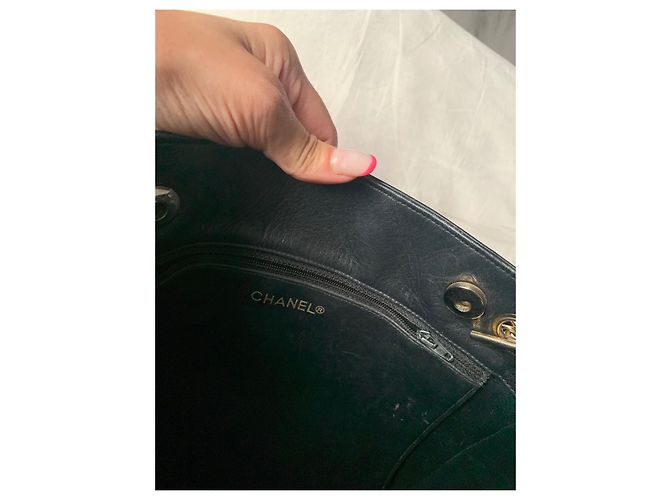 Borsa a spalla Chanel in pelle nera Nero - vista 5