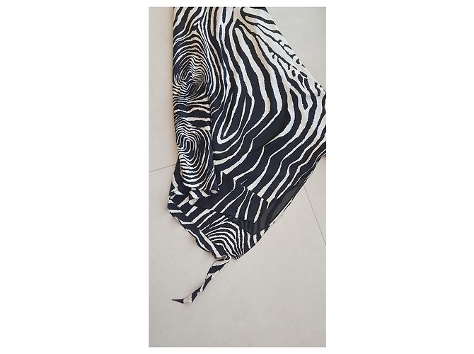 Autre Marque Abito lungo e scollato sulla schiena Stampa zebra - vista 12