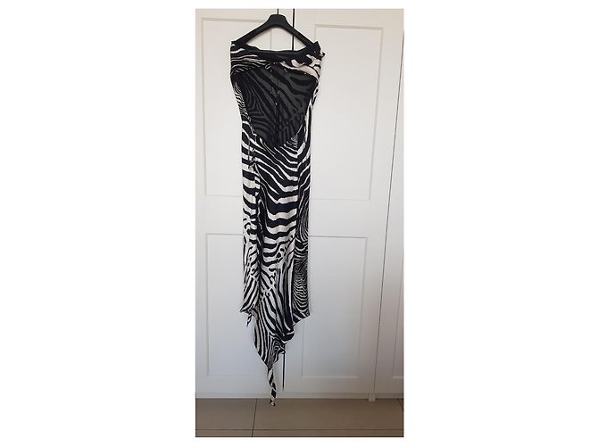 Autre Marque Abito lungo e scollato sulla schiena Stampa zebra - vista 2