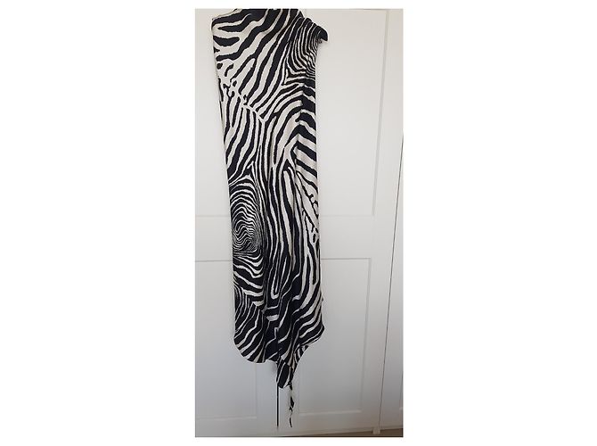Autre Marque Abito lungo e scollato sulla schiena Stampa zebra - vista 3