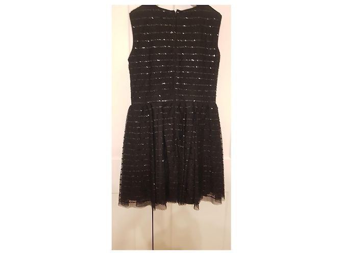 Red Valentino Abito nero in tulle e paillettes - vista 3