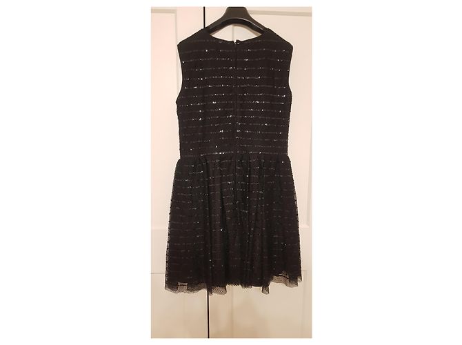 Red Valentino Abito nero in tulle e paillettes - vista 5