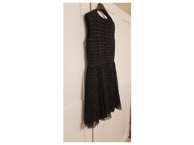 Red Valentino Abito nero in tulle e paillettes - vista 7