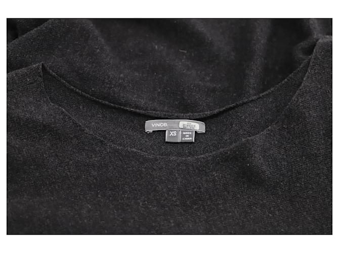 Vince Pullover mit U-Ausschnitt aus grauem Kaschmir - Ansicht 4
