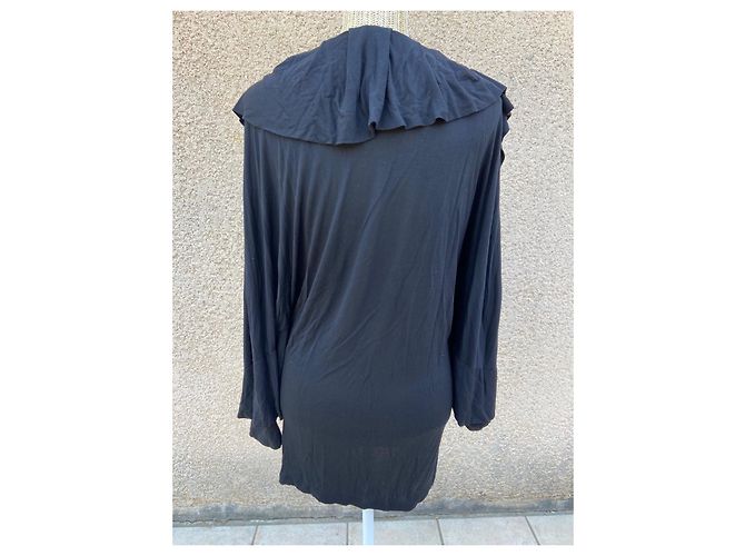Stella Mc Cartney Stella McCartney Schwarzes Viscose Kleid mit Drapierung - Ansicht 3