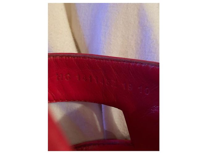 Hermès Oran Hermes Pantoletten Größe 38,5 Rot - Ansicht 8