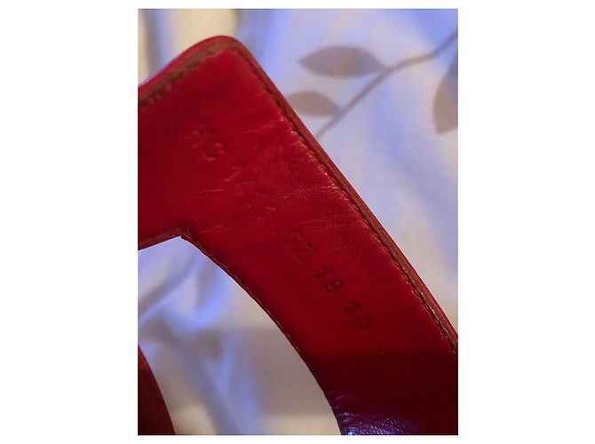 Hermès Oran Hermes Pantoletten Größe 38,5 Rot - Ansicht 9