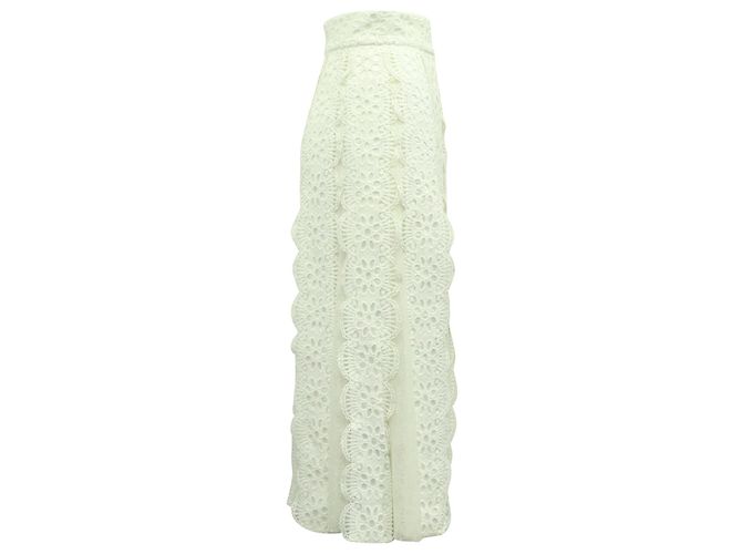 Maje Spitzen-Maxirock aus cremefarbenem Polyester - Ansicht 2