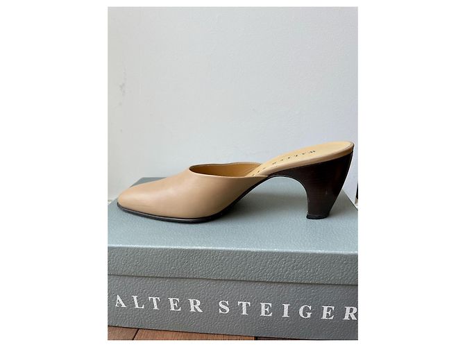 Mules Walter Steiger in pelle beige 38 Marrone - vista 3