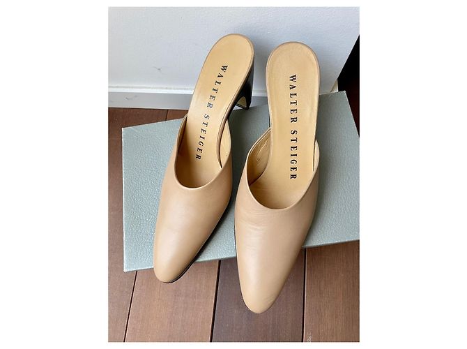Mules Walter Steiger in pelle beige 38 Marrone - vista 4