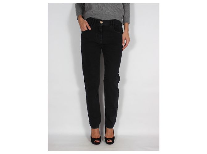 Jeans Balmain in cotone nero Taglia 38 - vista 2