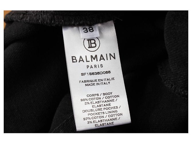 Jeans Balmain in cotone nero Taglia 38 - vista 8