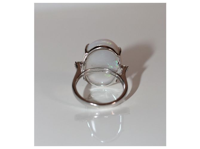 Autre Marque Anello Branar in oro bianco 18K con opale bianco e diamanti Multicolore - vista 5