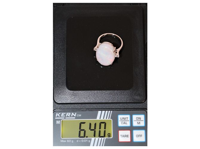 Autre Marque Anello Branar in oro bianco 18K con opale bianco e diamanti Multicolore - vista 8