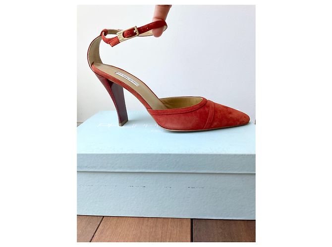 Philippe Model Riemchenpumps Wildleder Orange - Ansicht 2