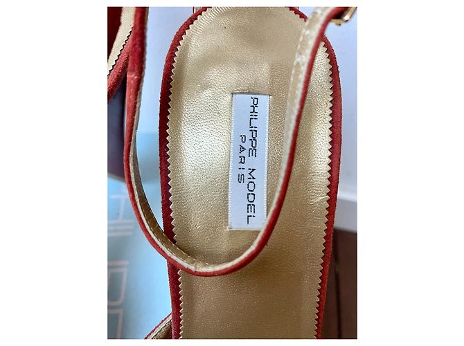 Philippe Model Riemchenpumps Wildleder Orange - Ansicht 5