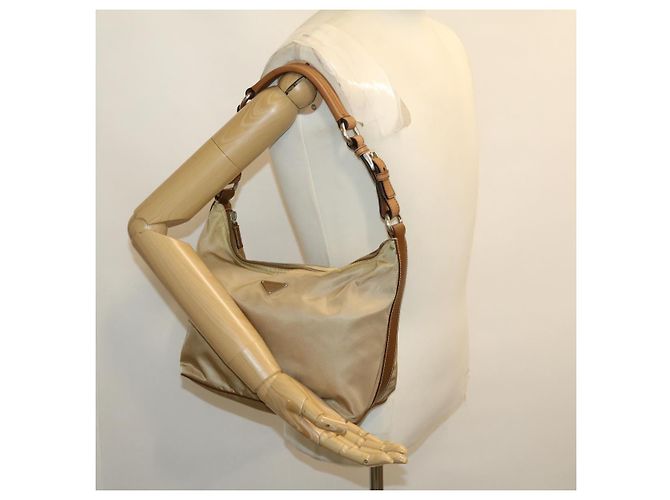 PRADA Borsa A Tracolla Nylon Beige Auth ar7222 - vista 25