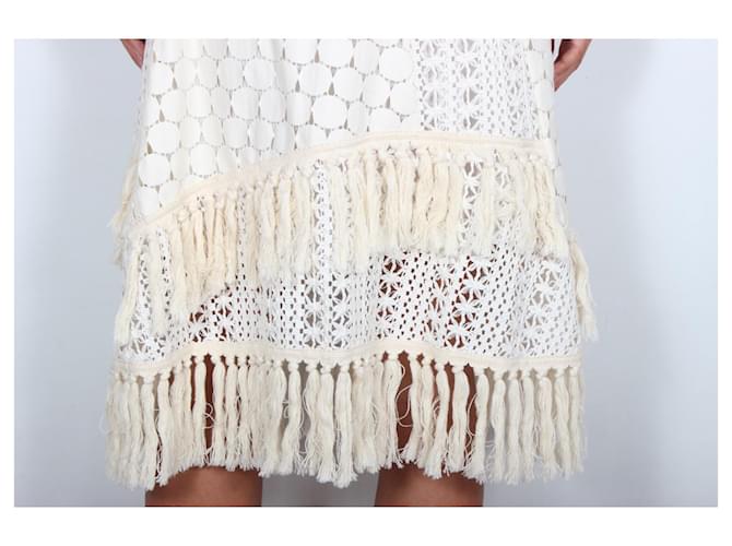 See by Chloé Falda See by Chloe con flecos Crema - vista 5