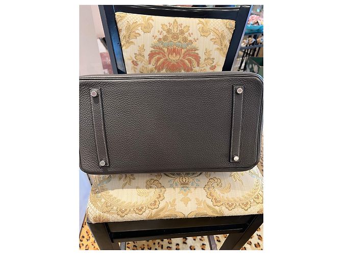 Birkin Borsa Hermès in pelle nera Nero - vista 4