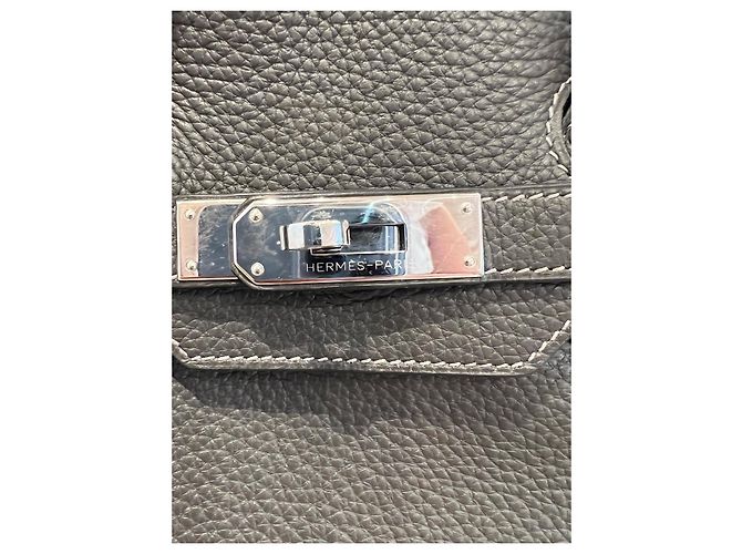 Birkin Borsa Hermès in pelle nera Nero - vista 6