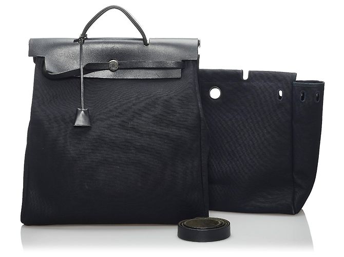 Hermès Hermes Black Herbag Rucksack Schwarz - Ansicht 10
