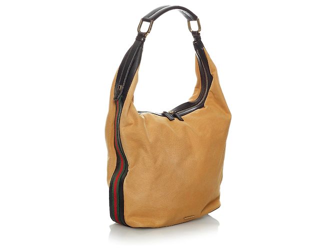 Gucci Borsa a tracolla in tela marrone web Multicolore Beige - vista 2