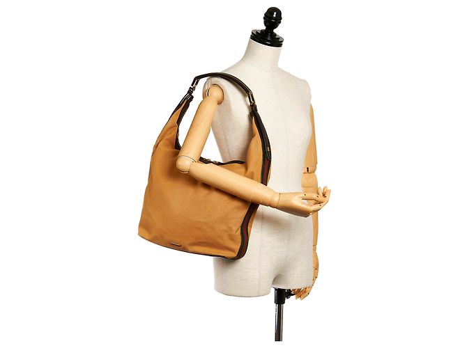 Gucci Borsa a tracolla in tela marrone web Multicolore Beige - vista 9