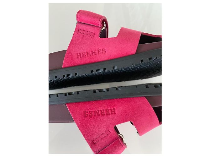Hermès Mules chipre rosa frambuesa - vista 5