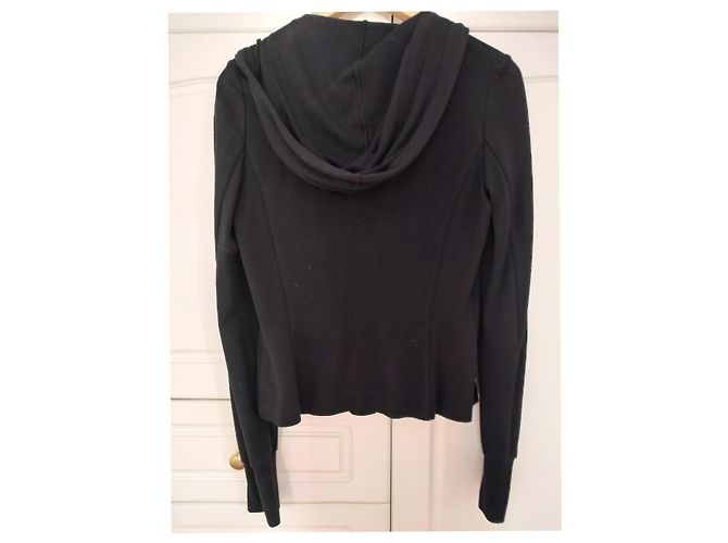 Blazer con capucha negro de viscosa Carla G. - vista 2