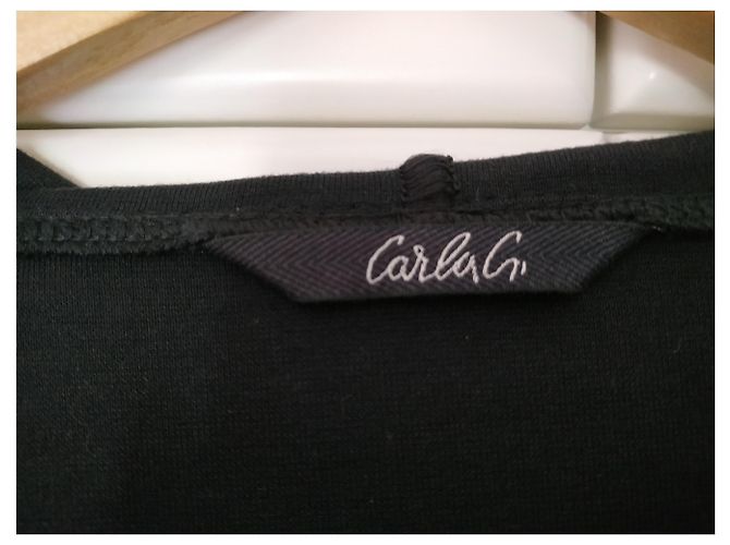 Blazer con capucha negro de viscosa Carla G. - vista 3