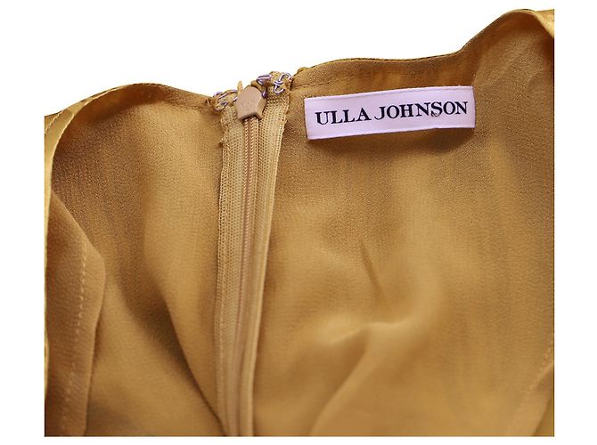 Minivestido Odette de Ulla Johnson en seda dorada Dorado Metálico - vista 4