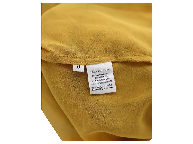 Minivestido Odette de Ulla Johnson en seda dorada Dorado Metálico - vista 5