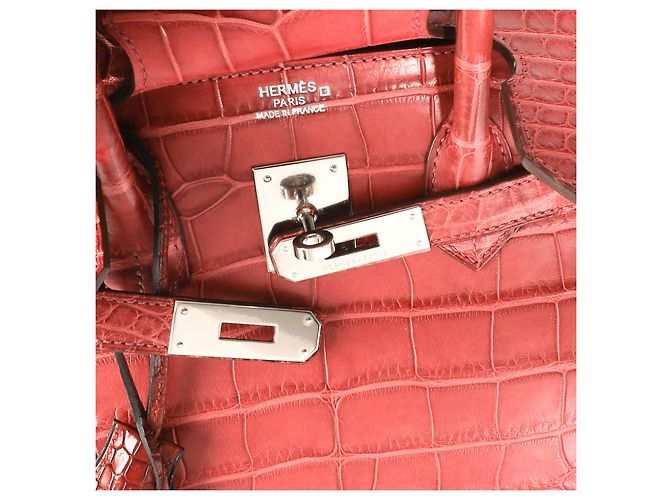 Hermès Hermes Bois De Rose Matte Alligator Birkin 35 Phw #2636944 Red - view 4