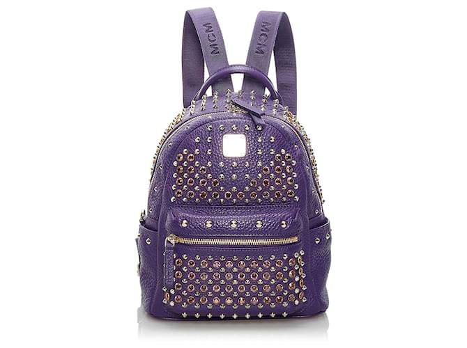 MCM Purple Stark Leather Backpack Pony-style calfskin ref.607936 - Joli ...