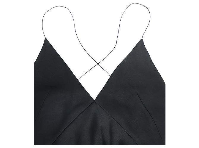 Vestido midi lencero Haider Ackermann en satén de seda negro - vista 4