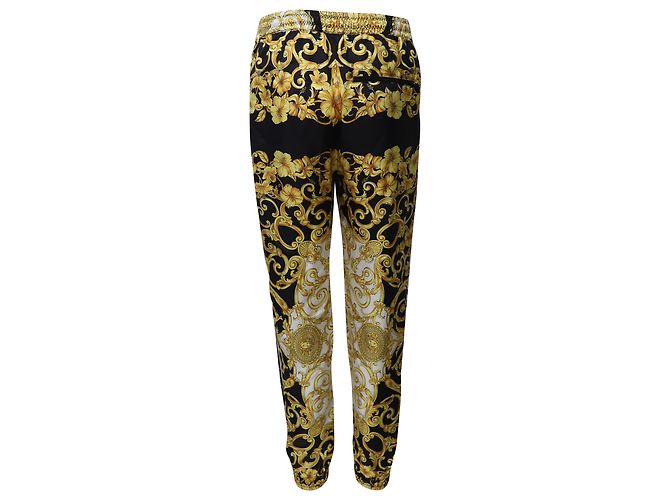 Versace Baroque Print Pants in Black Silk - view 3