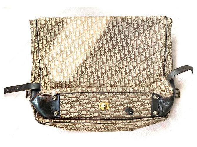 Christian Dior Reisetasche aus Monogramm Canvas und Leder Braun - Ansicht 2