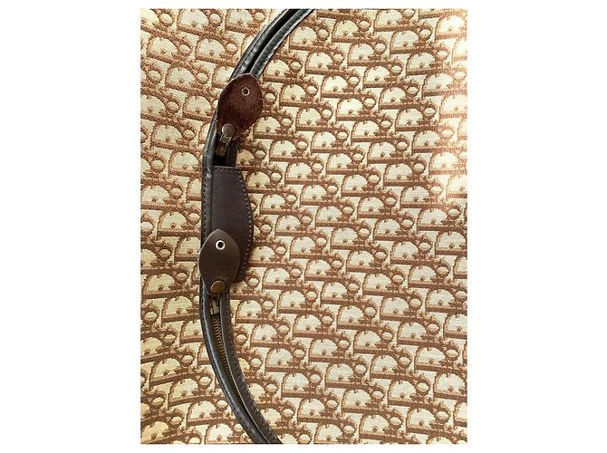 Christian Dior Reisetasche aus Monogramm Canvas und Leder Braun - Ansicht 3