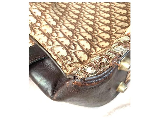 Christian Dior Reisetasche aus Monogramm Canvas und Leder Braun - Ansicht 7