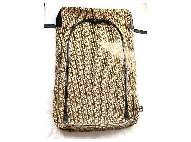Christian Dior Reisetasche aus Monogramm Canvas und Leder Braun - Ansicht 9