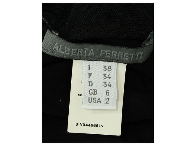 Alberta Ferretti Transparentes Spitzenkleid aus schwarzer Seide - Ansicht 4